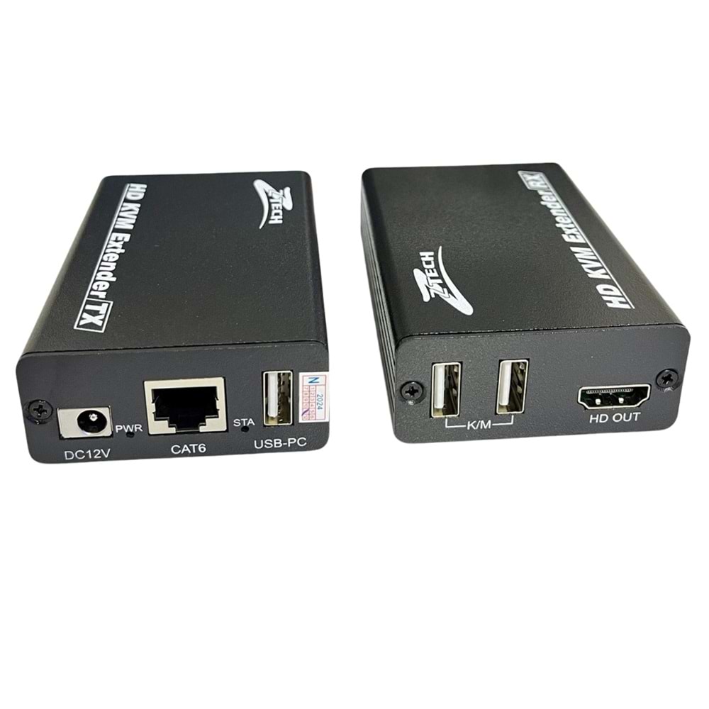 ZTECH ZR-20062M CAT6 TO HDMI + USB+SES KVM EXTENDER 200MT
