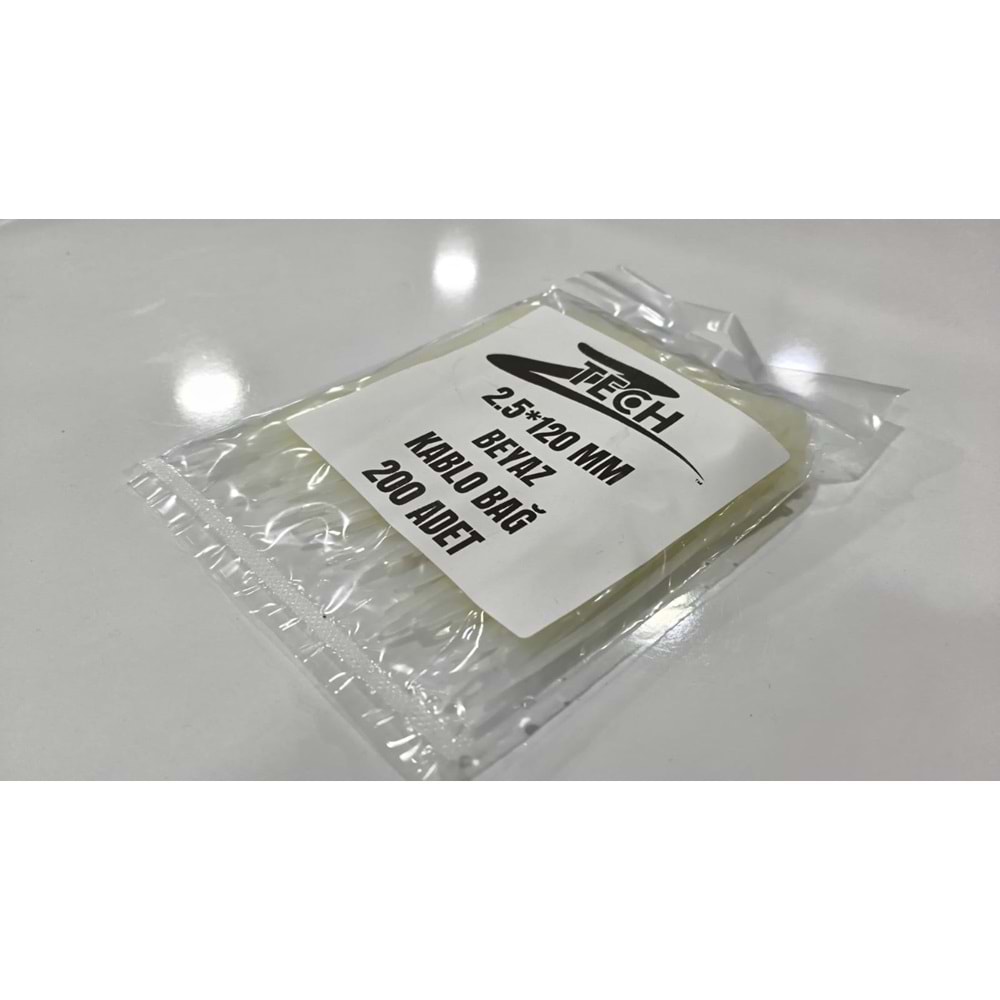 ZTECH BEYAZ KABLO BAĞI 2.5*120MM (100 ADET)