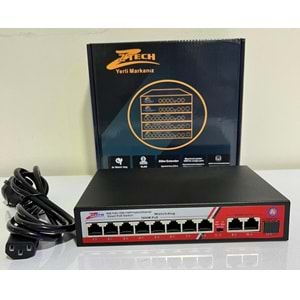 ZTECH ZR-1108 8+2+1 PORT FULL GIGABYTE 100/1000 120W power supply, support whatdog function SFP SLOT