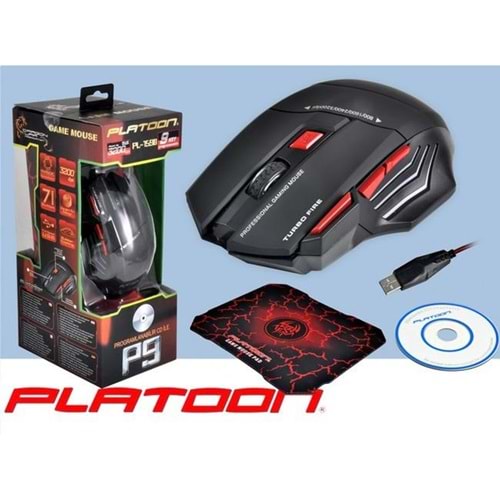 PLATOON PL-1590 P9 MAKROLU OYUNCU MOUSE 3200DPİ 9TUŞ