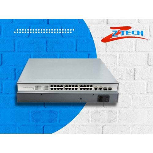 ZTECH ZR-P2421FN 24+2+2 POE SWİTCH 350w +2 10/100/1000 (KOLİ ADET 8)