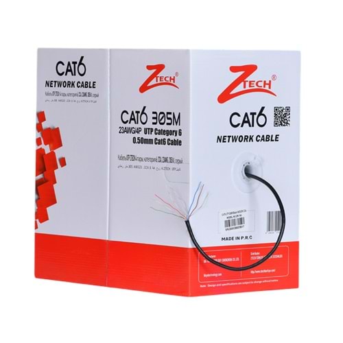 ZTECH ZR-769 SİYAH İNDOOR 23AWG 305M CAT6 KABLO