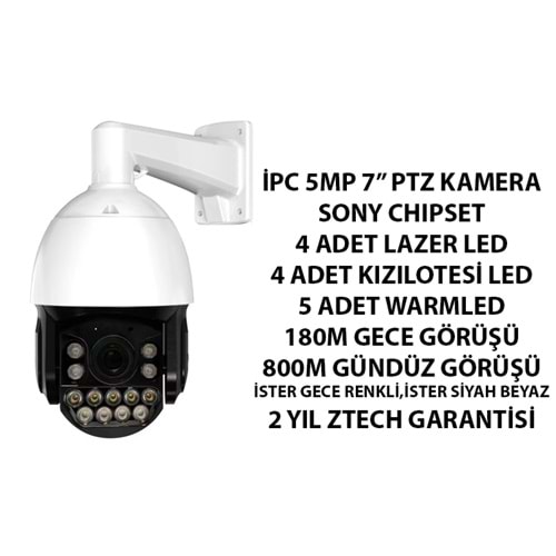 ZR-2076 IP 7 inch 36X ZOOM 3 light source PTZ 5MP IP CAMERA (SPEED DOME)