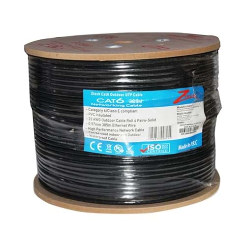 ZTECH 305M 0.57MM OUTDOOR CAT6 KABLO SİYAH