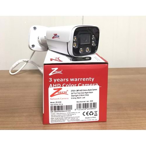 ZTECH ZR-3028 9WARM 2MP AHD 2,8MM HIK METAL KASA BULLET KAMERA