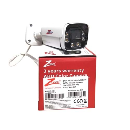 ZTECH ZR-3028 6WARM 2MP AHD 2,8MM HIK METAL KASA BULLET KAMERA