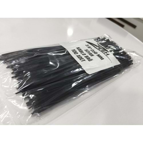 ZTECH SİYAH KABLO BAĞI 3.6*250MM (100 ADET)