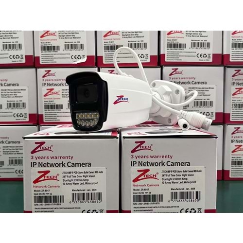 ZTECH ZR-6017 5MP IP colorvu camera 2.8mm 10 warmled Plastic bullet kamera